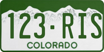CO license plate 123RIS