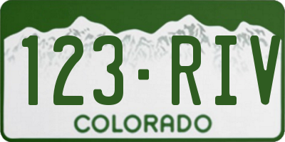 CO license plate 123RIV