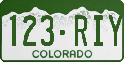 CO license plate 123RIY