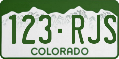 CO license plate 123RJS
