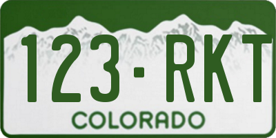 CO license plate 123RKT