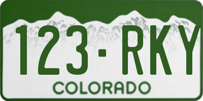 CO license plate 123RKY