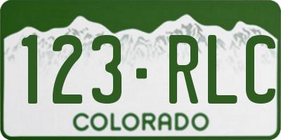 CO license plate 123RLC