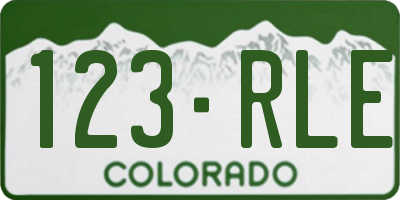 CO license plate 123RLE