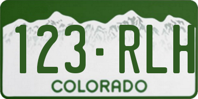 CO license plate 123RLH