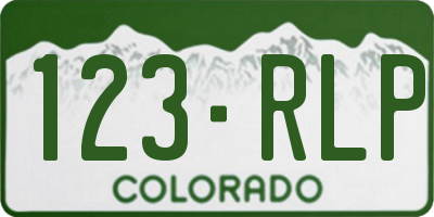 CO license plate 123RLP