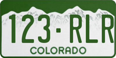 CO license plate 123RLR
