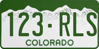 CO license plate 123RLS