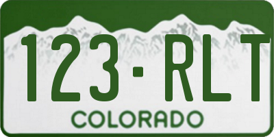 CO license plate 123RLT