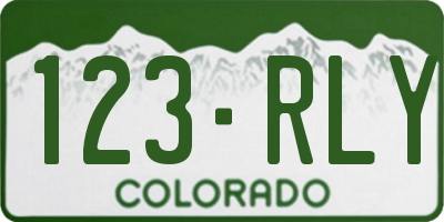 CO license plate 123RLY
