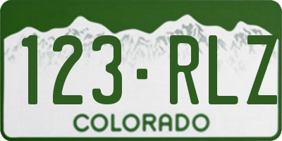 CO license plate 123RLZ