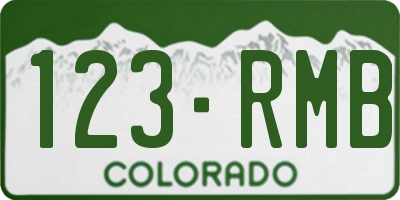 CO license plate 123RMB