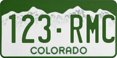 CO license plate 123RMC