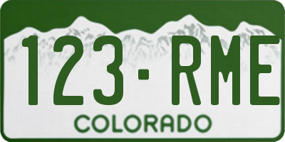 CO license plate 123RME