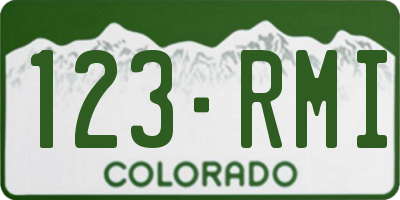 CO license plate 123RMI