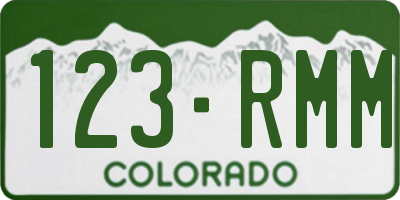 CO license plate 123RMM