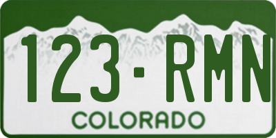 CO license plate 123RMN