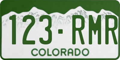 CO license plate 123RMR