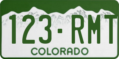 CO license plate 123RMT