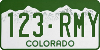 CO license plate 123RMY