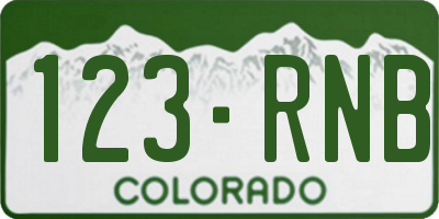 CO license plate 123RNB