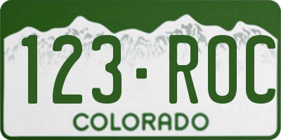 CO license plate 123ROC