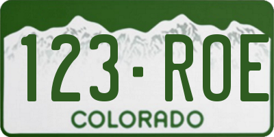 CO license plate 123ROE