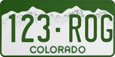 CO license plate 123ROG