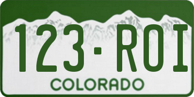 CO license plate 123ROI