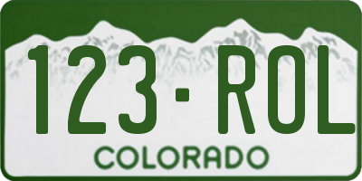 CO license plate 123ROL