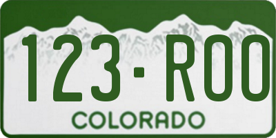CO license plate 123ROO