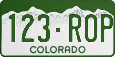 CO license plate 123ROP