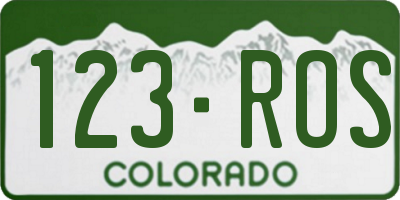 CO license plate 123ROS