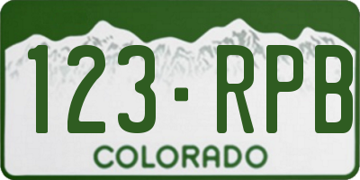 CO license plate 123RPB