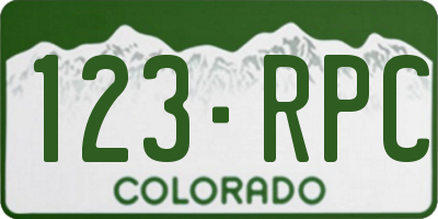 CO license plate 123RPC