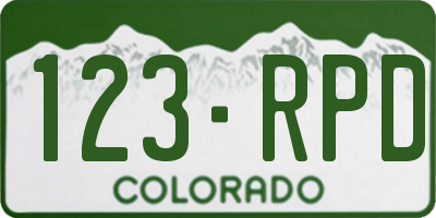 CO license plate 123RPD