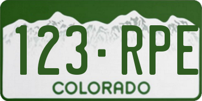 CO license plate 123RPE
