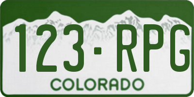 CO license plate 123RPG