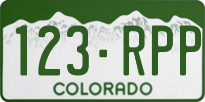 CO license plate 123RPP