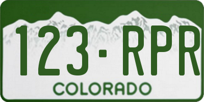 CO license plate 123RPR