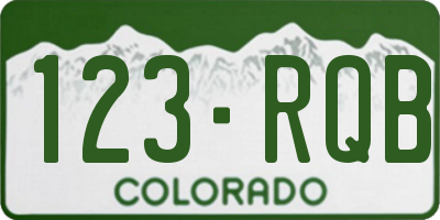 CO license plate 123RQB