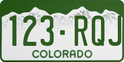 CO license plate 123RQJ