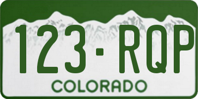 CO license plate 123RQP