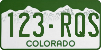 CO license plate 123RQS