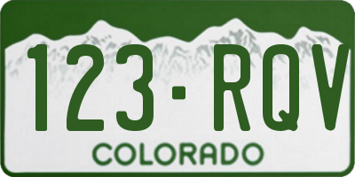 CO license plate 123RQV