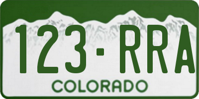 CO license plate 123RRA