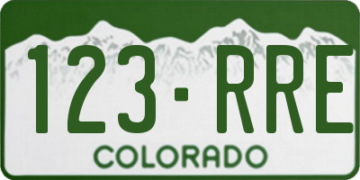 CO license plate 123RRE