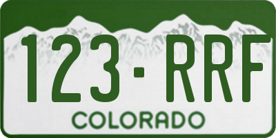 CO license plate 123RRF