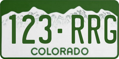 CO license plate 123RRG