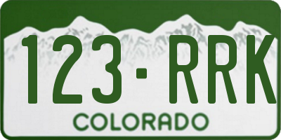 CO license plate 123RRK